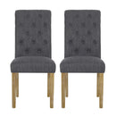 Contemporary Dining Chair (Set of 2) With Button Tufted Design - Charcoal