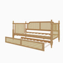 Traditional Style Rattan Daybed, No Box Spring Needed