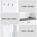 Buck II - Hall Tree - White High Gloss Finish - Atlantic Fine Furniture Inc