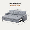 Lexi - Vegan Leather Modern Reversible Sleeper Sectional Sofa With Storage Chaise
