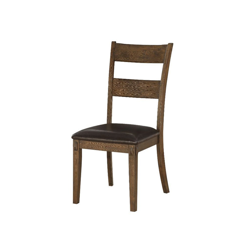 Nabirye - Side Chair (Set of 2) - PU & Dark Oak - Atlantic Fine Furniture Inc