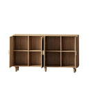 Elegant And Functional 4 Door Rattan Decorative Storage Cabinet