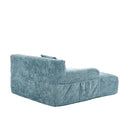 Chenille Interior Lazy Sofa Chaise Longue Armchair With 3 Pillows And Armrests