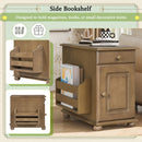 Vintage Flip Top Side Table With USB Ports