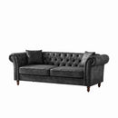Chesterfield 3 And 2 Seater Sofa Set, High Tech Fabric Upholstered Couch For Living Room