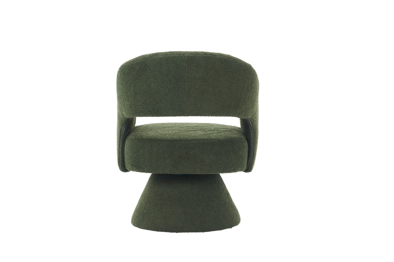 Swivel Accent Chair Armchair, Round Barrel Chair For Living Room Bedroom - Teddy Fabric