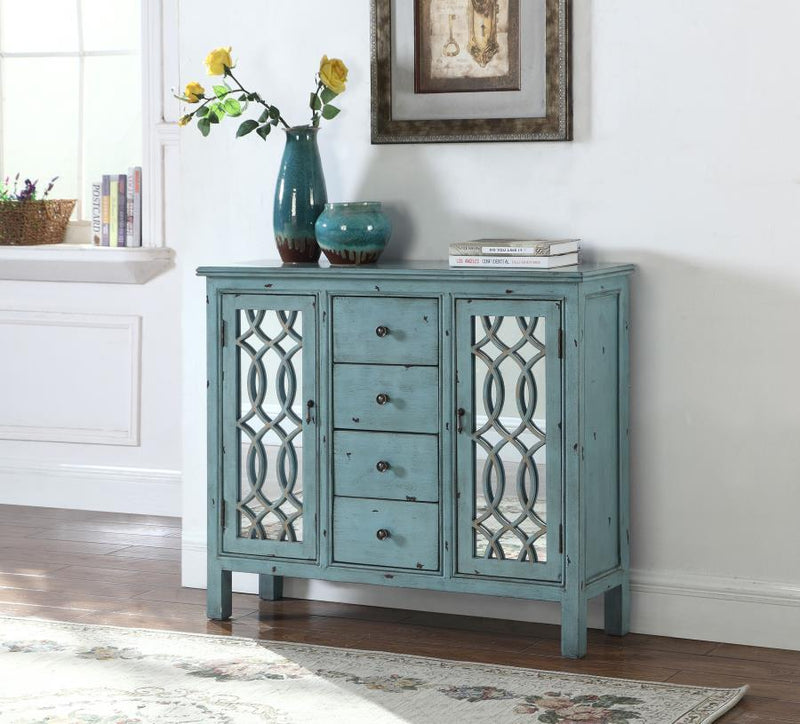 Rue - 4-Drawer Accent Cabinet - Antique Blue