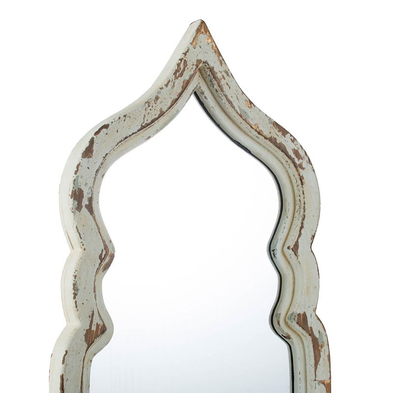Oversized Full Length Floor Mirror, Vintage Shabby Chic Wooden Frame For Leaning, Bedroom, Living Room - White