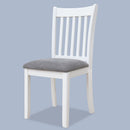 Modern Dining Chair, Wooden Back, Cushion Seats (Set of 2)