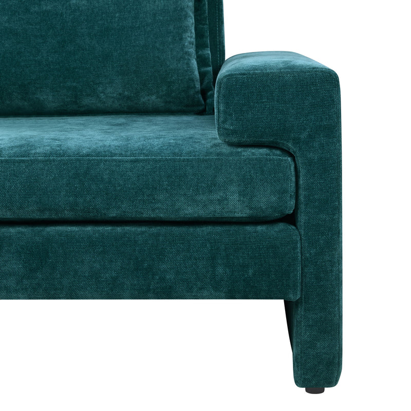 Chenille Upholstered Accent Chair With Wide Armrests And Ergonomic Back Support