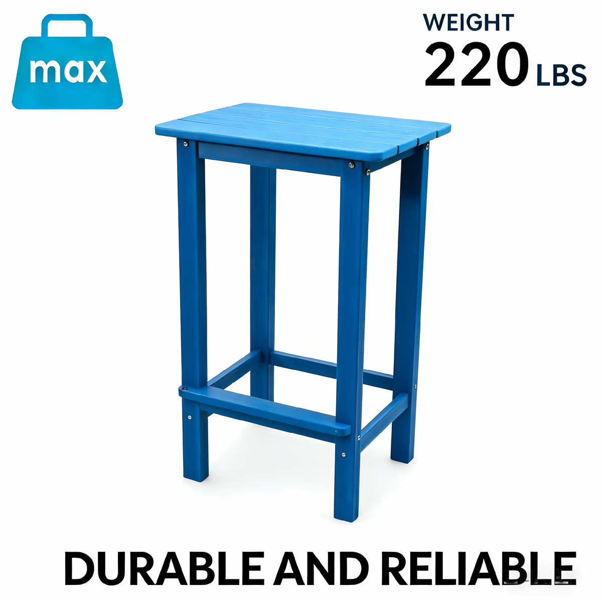 Patio Life Adirondack Outdoor Bar Stools, Set of 2 - Lake Blue