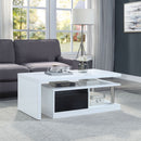 Buck II - Coffee Table With Swivel Top - White & Black High Gloss
