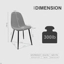 Modern Accent Dining Chairs Upholstered Seat, Metal Legs (Set of 4)