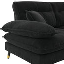 L Shaped Convertible Sectional Sofa 4 Seat Tufted Couch Set With Two Tone Adjust Legs Cloud Movable Ottoman