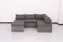 Patio Sofa With Cushions - Gray