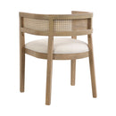 Contemporary Dining Chair Set With Rattan Backrest