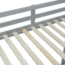 Twin Size Loft Bed with large shelves, writing desk and LED Light, Gray