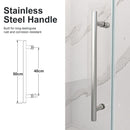 Frameless Single Sliding Shower Door With Clear Tempered Glass