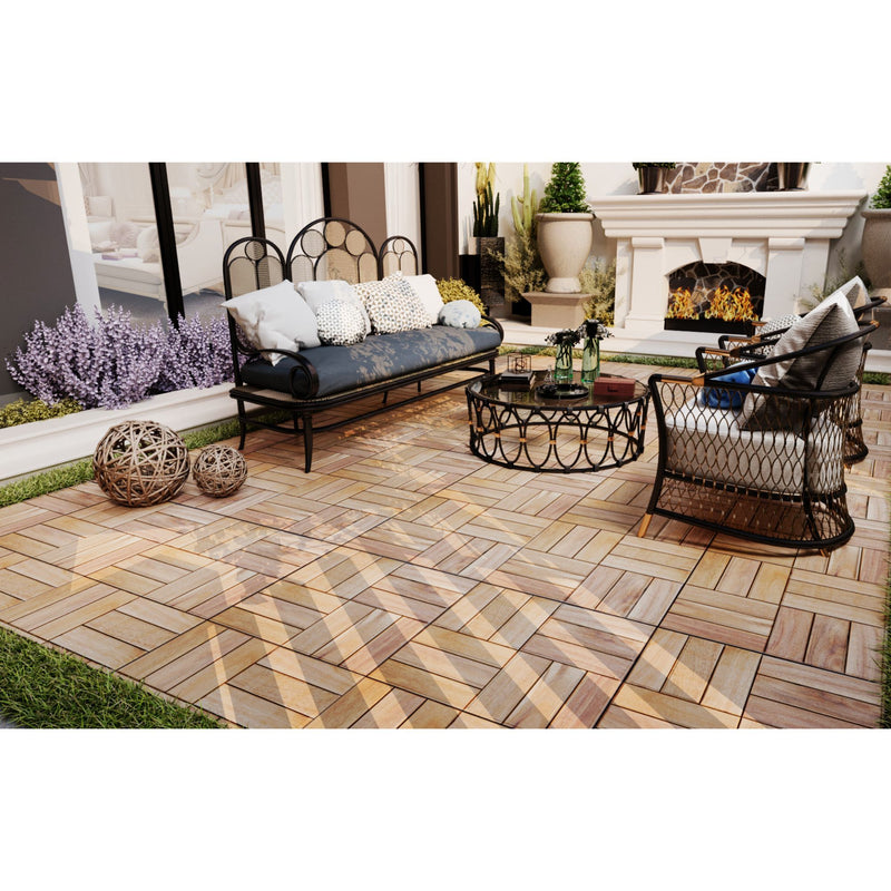 12" X 12" Interlocking Deck Tiles Checker Pattern