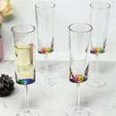 Halo - Oval Unbreakable Plastic Champagne Flutes Acrylic Wedding Glasses, 4Oz Capacity (Set of 4) - Clear