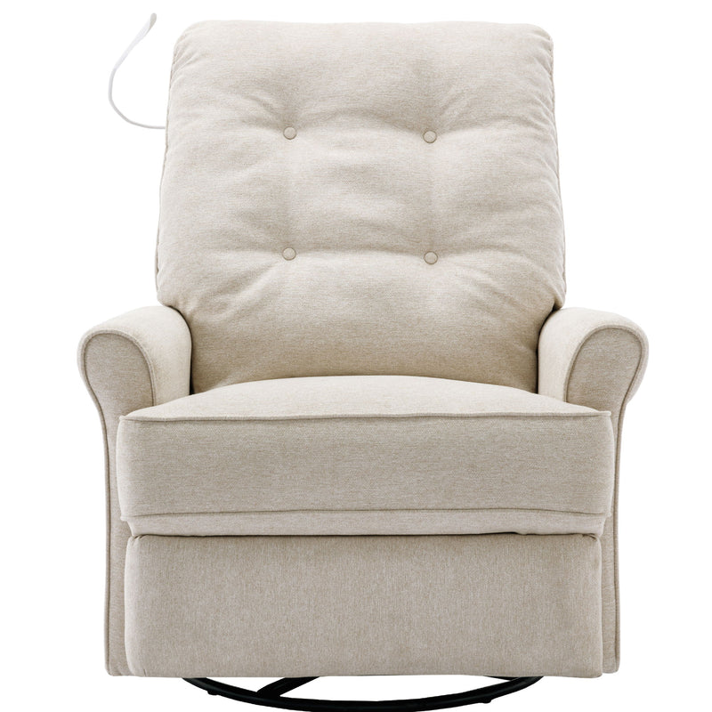 Reclining Chair 270 Degree Swivel Recliner Chairs With USB Port, Side Pocket And Touch Sensitive Lamp For Living Room, Bedroom