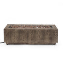Wellington Square Iron Fire Pit With Wood Pattern Design And 50,000 Btu Output