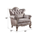 Jayceon - Chair With Pillow - Fabric & Champagne