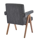 Contemporary Poppy Fabric Dining Armchair With Rubberwood Legs