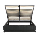 Upholstered Bed With Hydraulic Storage System And LED Light, With Sockets And USB Ports