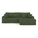 Modern Minimalist L Shape Modular Sectional Sofa, Corduroy Couch