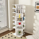 7 Tier Square Rotating Shoe Rack Tower With 360° Spinning Organizer - White