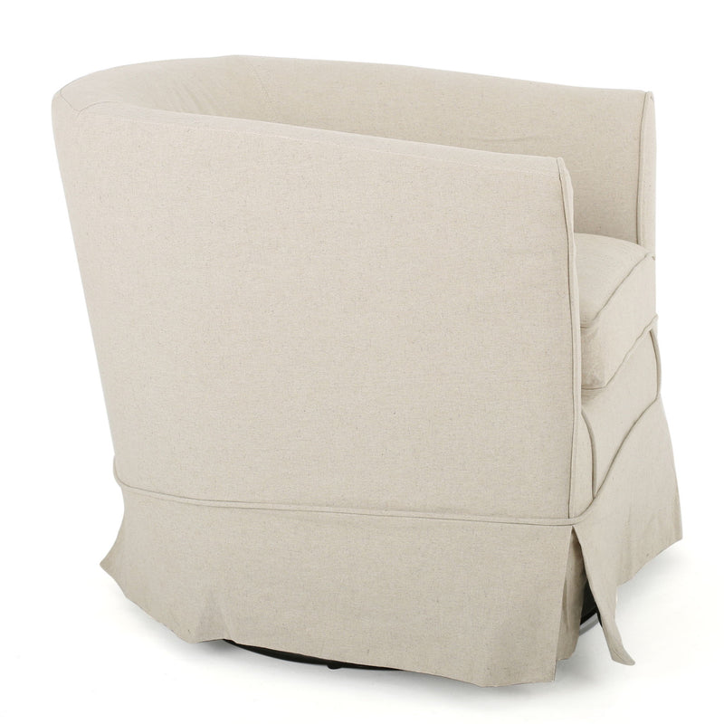 Glitter - Upholstered Swivel Chair With Loose Cover And Curved Back