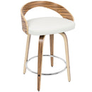 Grotto - Contemporary Fixed Height Counter Stool & Swivel With Round Footrest (Set of 2)
