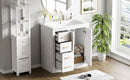 Ceramic Sink Combo, Freestanding Vanity Set With 3 Drawers & Soft Closing Doors
