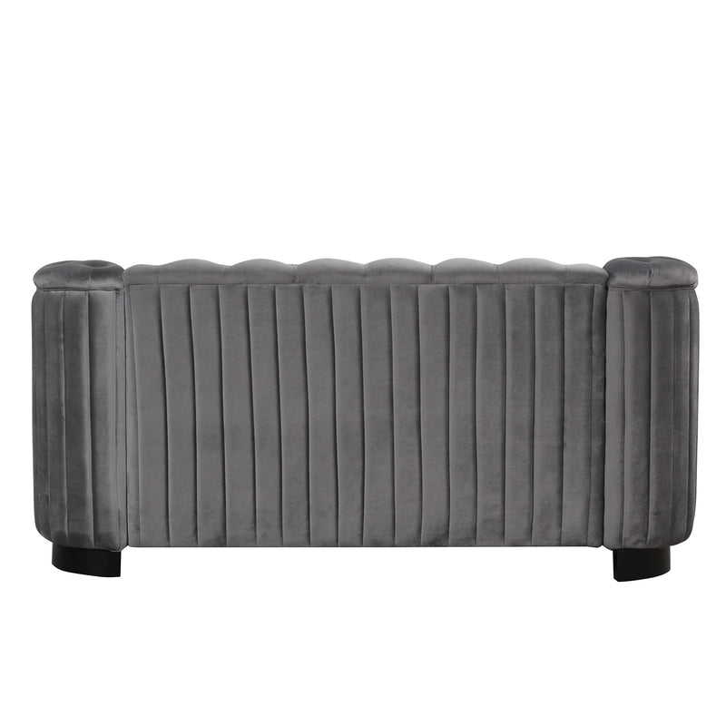 Velvet Upholstered Loveseat Sofa, Modern Loveseat Sofa With Thick Removable Seat Cushion, 2 Person Loveseat Sofa Couch For Living Room, Bedroom, Or Small Space