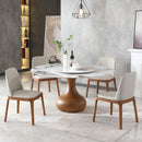 Round Modern Marble Dining Table With Chairs