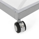 Modern Z Shaped Bar Cart With Tempered Glass Shelves - Silver