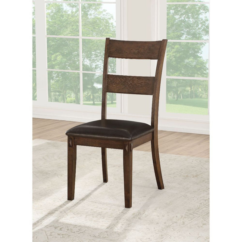 Nabirye - Side Chair (Set of 2) - PU & Dark Oak - Atlantic Fine Furniture Inc