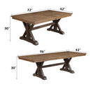 Pascaline - Dining Table - Gray Fabric, Rustic Brown & Oak Finish - Atlantic Fine Furniture Inc