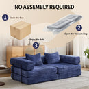 Convertible Floor Sofa Bed With Pillow Back Support Armrest