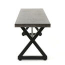 Modern Aluminum Outdoor Dining Bench With X Base