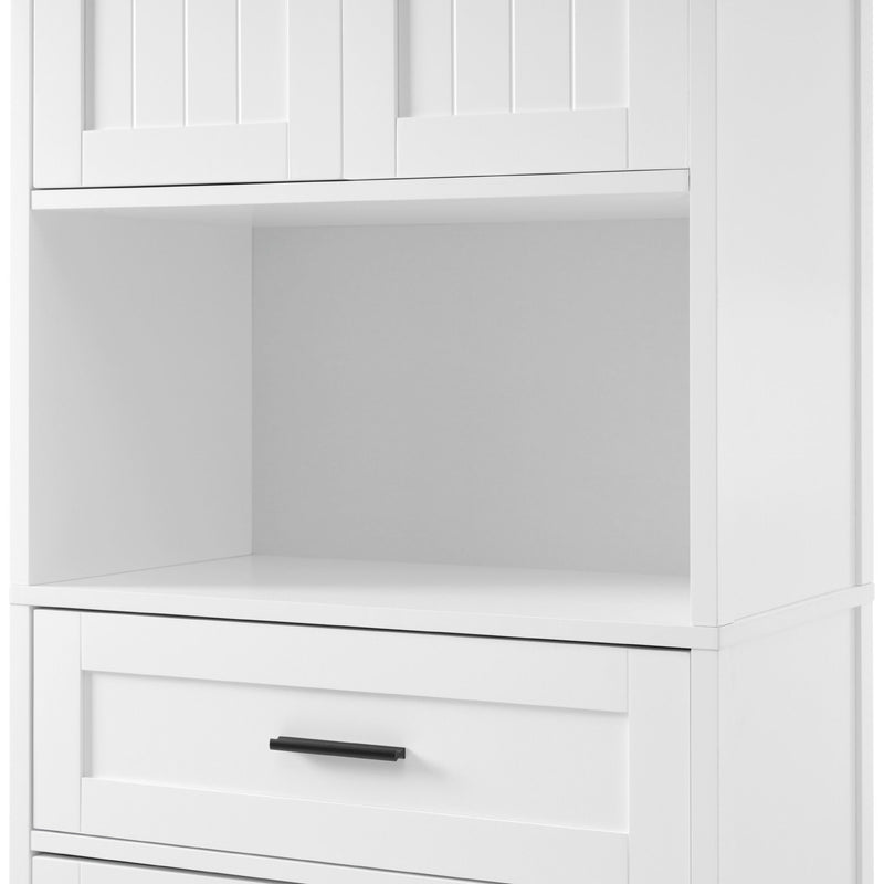 Tall Bathroom Cabinet With Drawer And Adjustable Shelves - White
