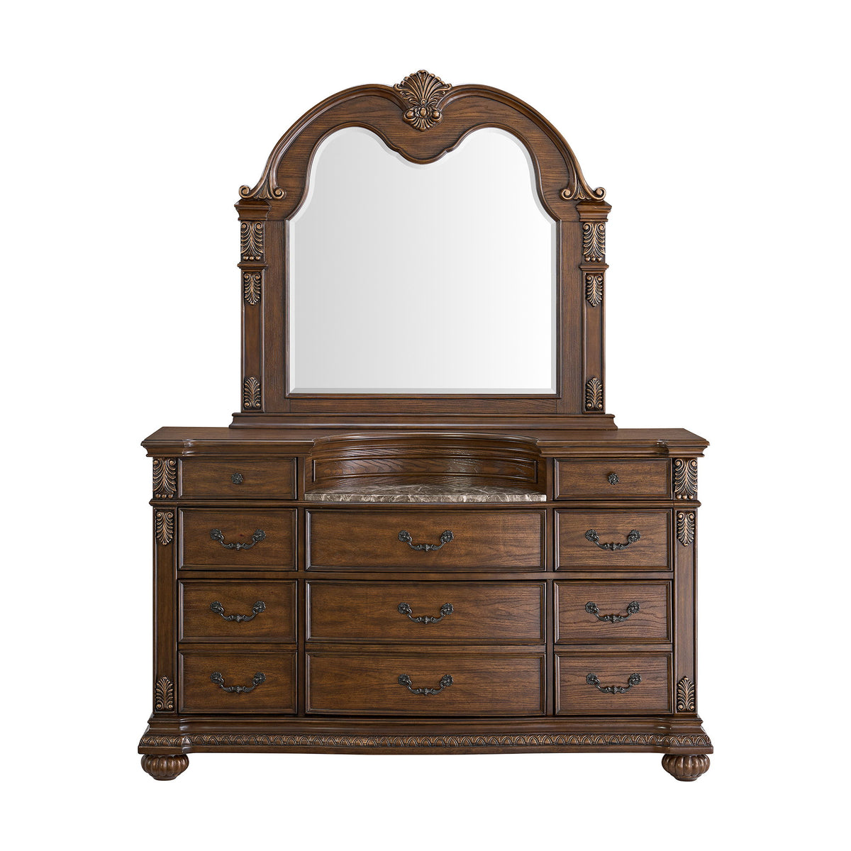 Cadenza Dresser And Mirror Set in Brown by Elements International, view 9