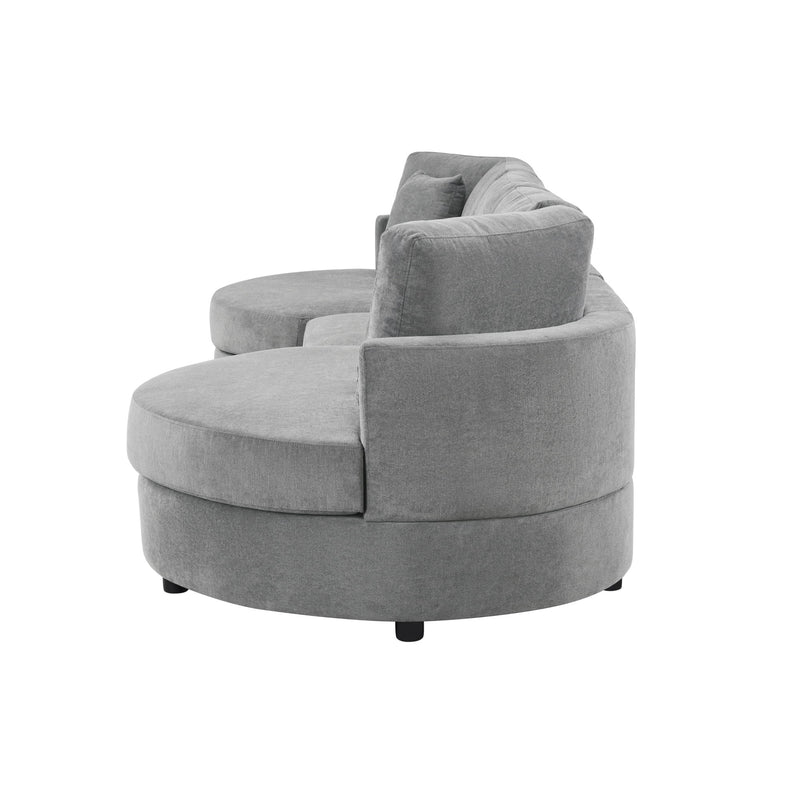 Modern 3 Seater Upholstered Sofa With Curved Design