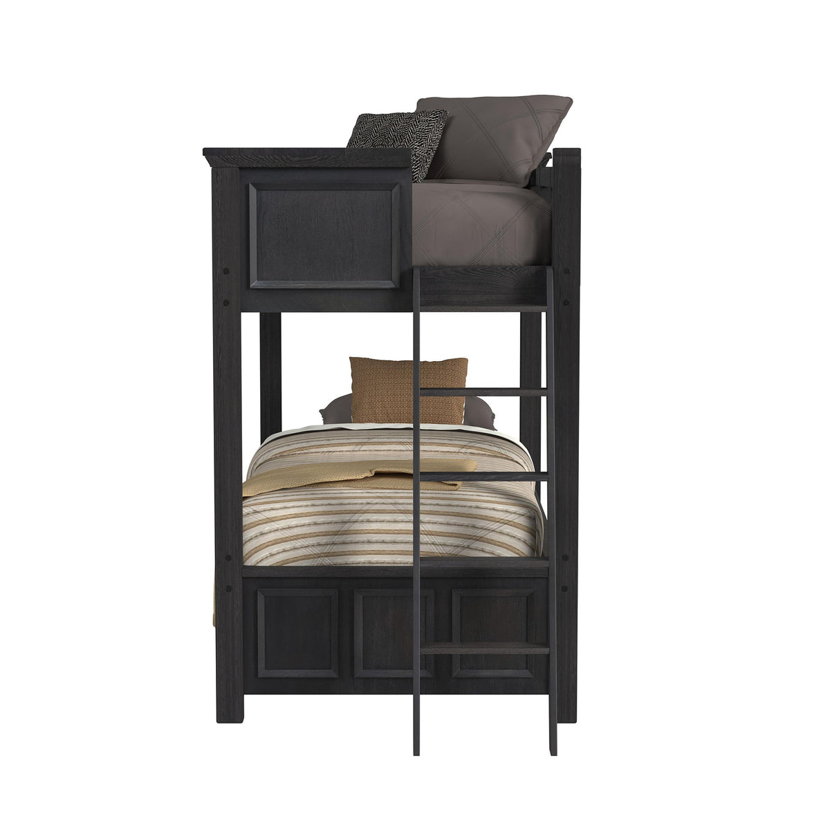 Hampton Kids Bunk Bed With Ladder in Black by Elements International, view 13