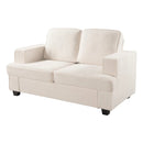 Modern Loveseat, Comfortable 2 Seater Couch With Deep Seating, Loose Back Cushions, Wide Arms