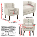 Modern Accent Chair Upholstered Foam Filled Living Room Chairs Comfy Reading Chair Mid-Century Modern Chair With Chenille Fabric Lounge Arm Chairs Armchair For Living Room Bedroom