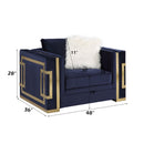 Virrux - Chair - Blue Velvet & Gold Finish - Atlantic Fine Furniture Inc