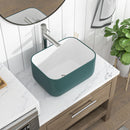 Square Vessel Bathroom Sink - Green