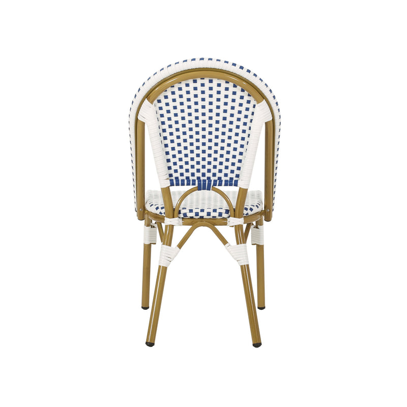 Outdoor Rattan And Aluminum French Bistro Chairs Set